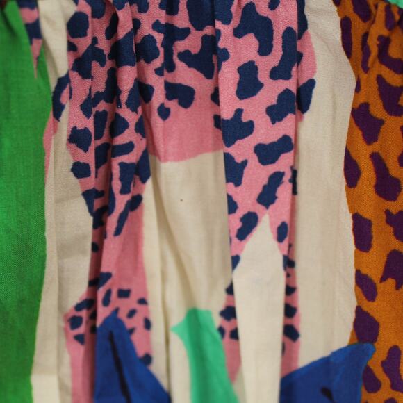 Oliphant Bubble Skirt MIni Dress Kruger Blue Green Puff Sleeves Size XL - Picture 6 of 12